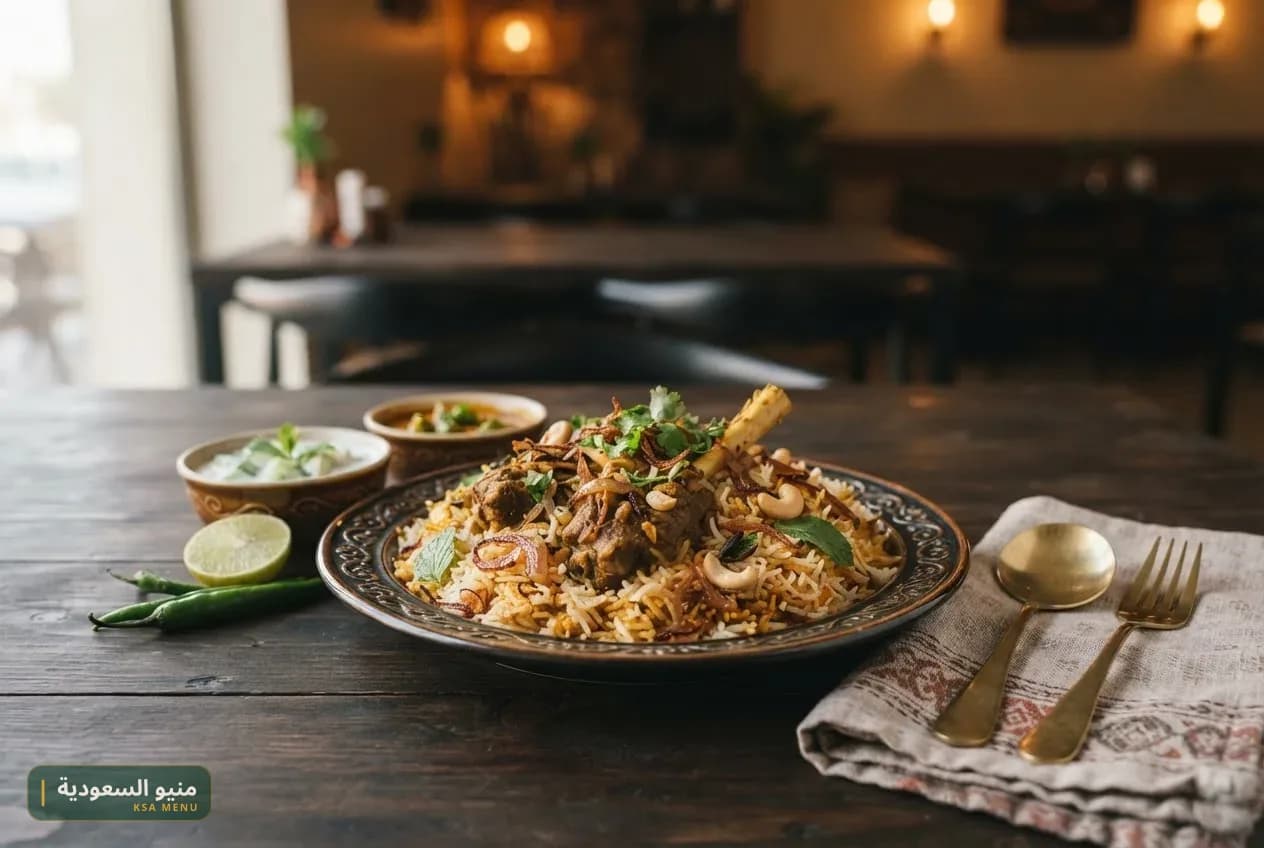 طبق من أطباق برياني بوينت إنديان رستورانة — مأكولات خليجيه